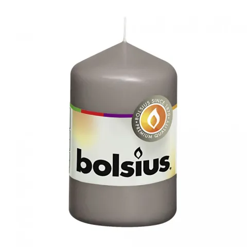 Sveća valjak 8 x 4.8 cm - siva